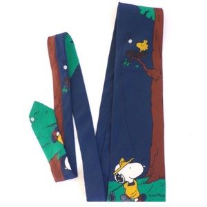 Peanuts Snoopy & Woodstock Silk Golf Tie